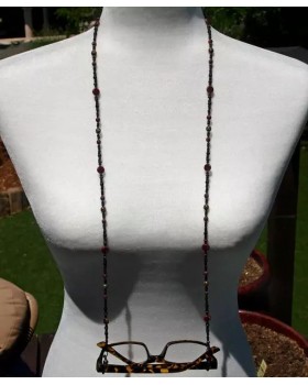 Black and Red Picasso - Model 410 Glasses and Mask Chain Necklace